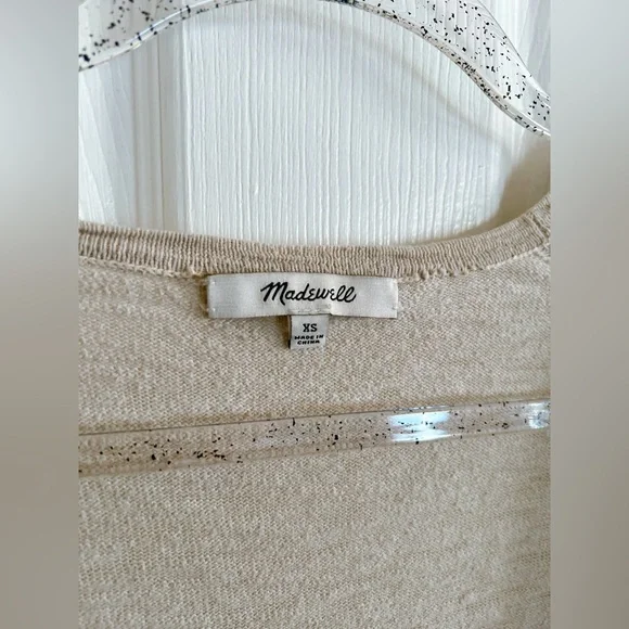 Madewell XS Summer Ryder cardigan slouchy sweater long sleeve cream beige cotton - Picture 6 of 10